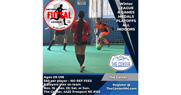 Metro Winter Youth Futsal League starting Nov. 21, 2021 @ The Center