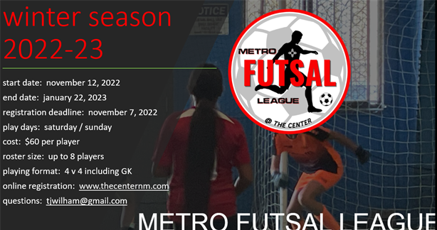 Winter 2022-23 Metro Futsal League registration open!