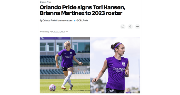 Martinez signs with Orlando City Pride of NWSL!