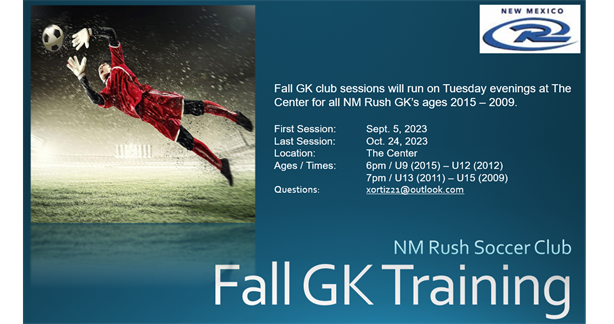 NM Rush fall GK training sessions set to begin this September  